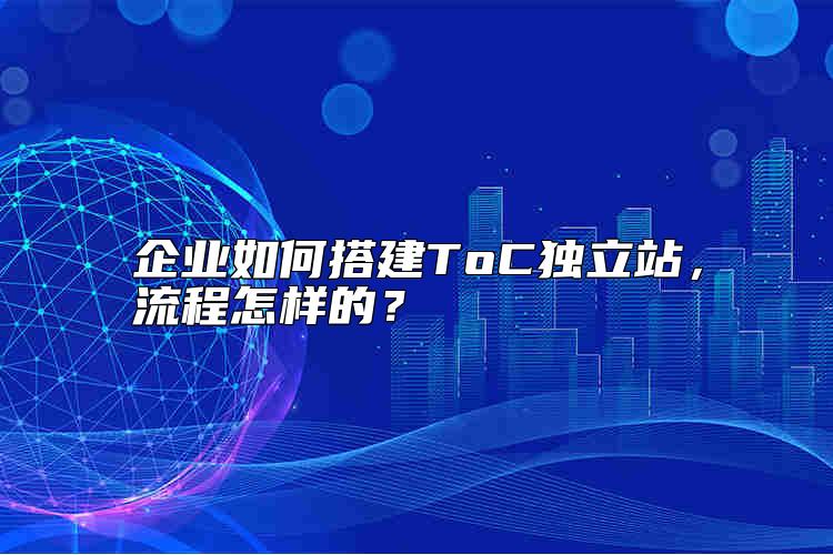 企業(yè)如何搭建ToC獨(dú)立站，流程怎樣的？